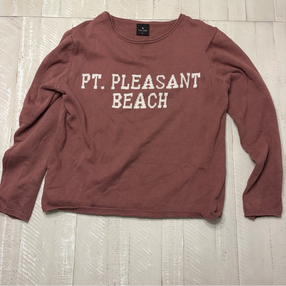 Valani 'PT. PLEASANT BEACH' Print 100% cotton sweater